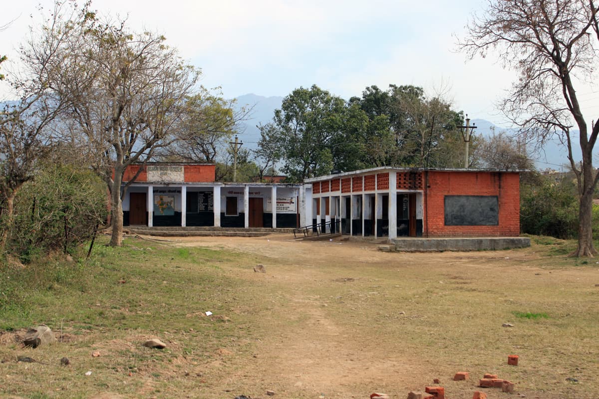 A rural school building in Solan, Himachal Pradesh, India