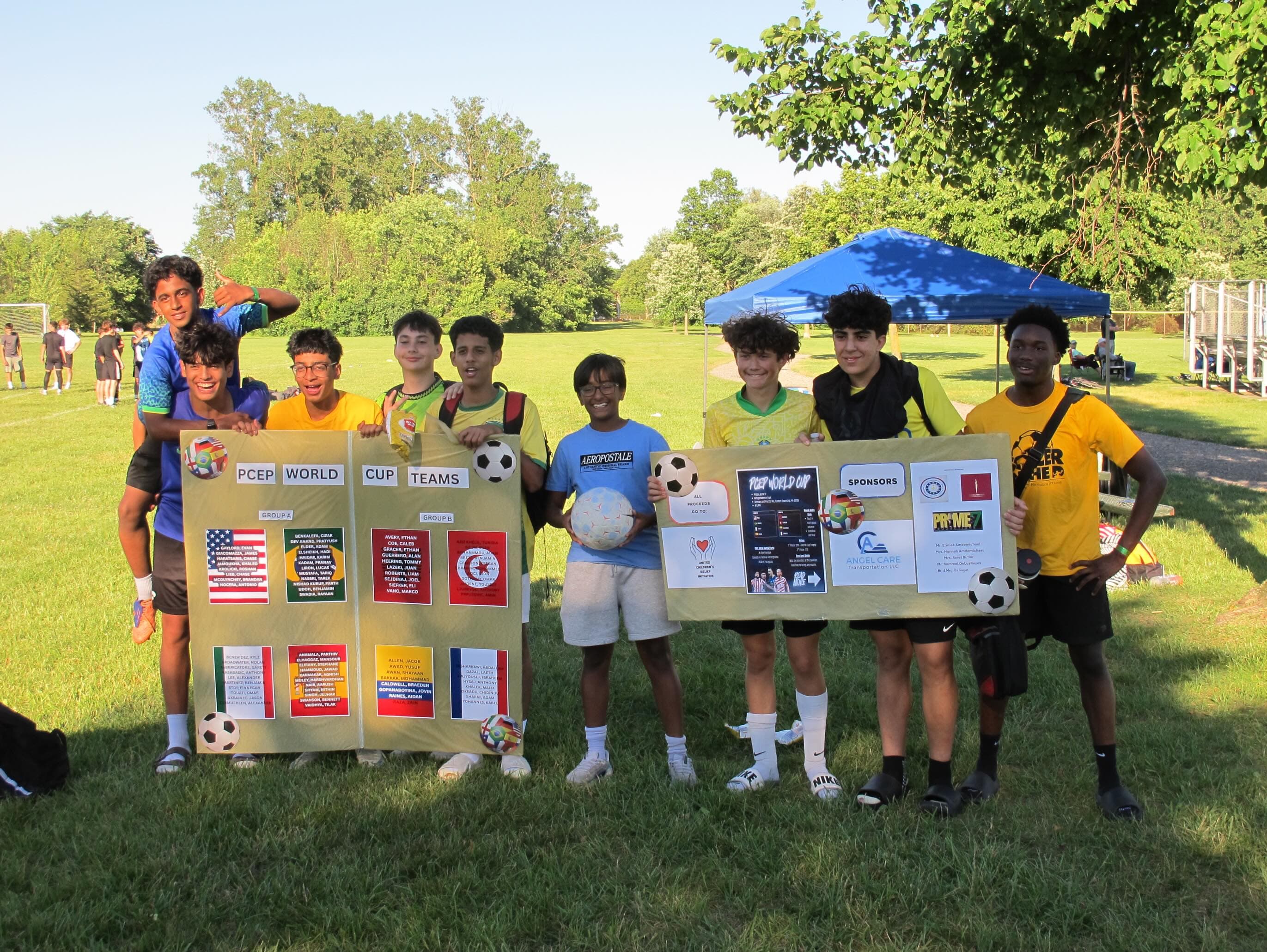 A student group at the 2026 PCEP World Cup fundraiser
